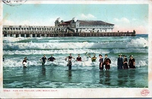 Pier Pavilion in Long Beach, CA Vintage Postcard 1909 Posted to New London Tower - Picture 1 of 2