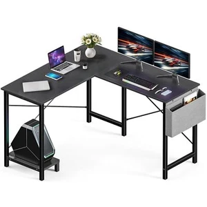 50" L-Shaped Reversible Corner Office Computer Desk with Side Pocket for Working - Picture 1 of 8