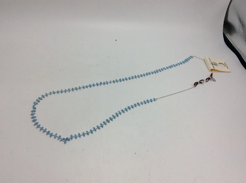 $39 Lucky Brand cadena soleada cuentas turquesa tono plata cadena de gafas B70t Foto 1 de 4