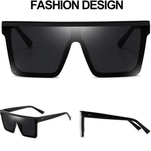 Large Square Frame Sunglasses Casual Party Beach Eyewear Oversized Sun Glasses - Picture 1 of 9