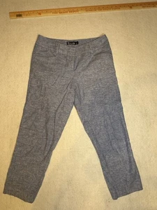 New York & Company Linen Blend Pants Women Size 2 Blue Chambray - Picture 1 of 6