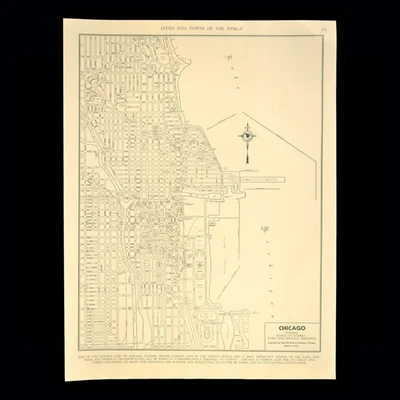Vintage CHICAGO Map of Chicago Illinois Street Map City 1940s Antique - Image 1 of 4