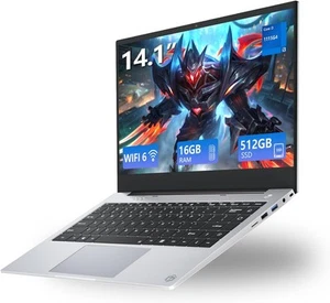 Rumlawn PC Portatile Con Core I3-1115G4 (Fino a 4,1 Ghz), Notebook 16GB RAM + 51 - Foto 1 di 12