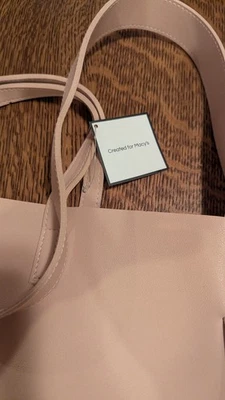 Created for Macys 托特包 单肩包 手提包 钱包 腮红 粉红色 全新 — 第 1/4 张图片