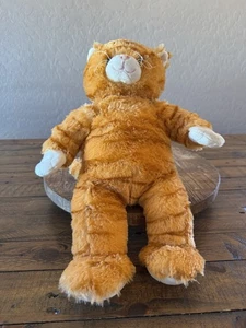 Peluche Gatto Costruisci Un Orso Vintage Pensionato Arancione Tabby Rigato Ottimo Morbido - Foto 1 di 15