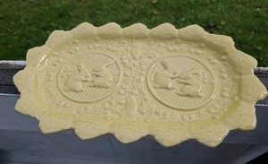 Bordallo Pinheiro Portugal Yellow Rabbit Tray Plate Bunny Bunnies Majolica - Picture 1 of 6
