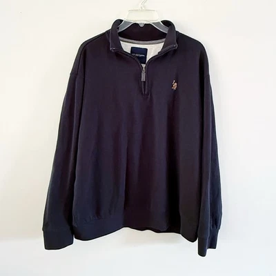 Polo EE. UU. Hombres Acanalado Tejido 1/4 Cremallera Pullover 2XL Preppy Ivy League Informal Foto 1 de 4