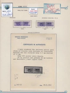WC1_26503. TRIESTE FTT. Rara variedad del 10L. Paquete 1949-1953 con certificado MLH - Imagen 1 de 1