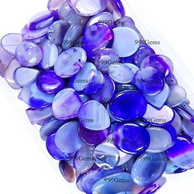 10 Pcs Natural purple Onyx Mix Shape Cabochon Gemstone Lot For Making Jewelry - Image 1 of 4