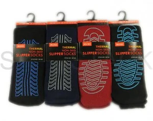 4 Paar Herren Thermo Slipper Socken, rutschfeste Greifersocken, Wintergeschenk, S63 - Bild 1 von 1