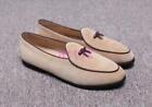 Mens suede Leather Slippers Slip on Loafers Belgian casual Dress formal Shoes #2