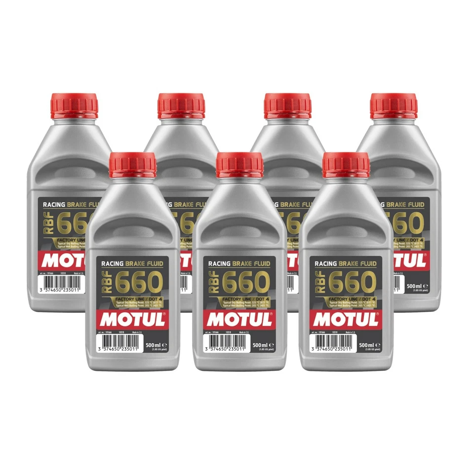 Fluido de freio de corrida Motul DOT4 RBF 660 FACTORY LINE 3,5L totalmente sintético 7 x 0,5L - Imagem 1 de 1