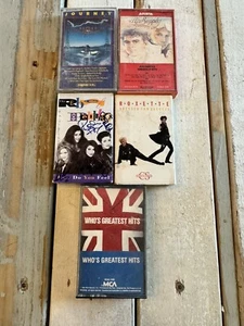 Lot (5) Big Cassette Tapes Air Supply, Journey, Who, Rebel Pebbles, Roxette Work - Picture 1 of 13