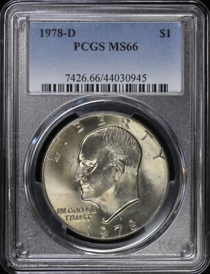 1978-D $1 Eisenhower "Ike" Dollar PCGS MS 66 | Uncirculated UNC BU - Image 1 of 4