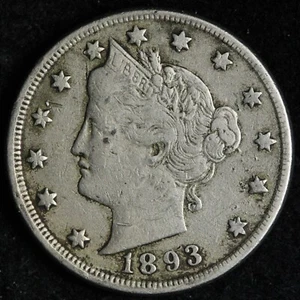 1893 Liberty V Nickel XF E173 QDET - Picture 1 of 2