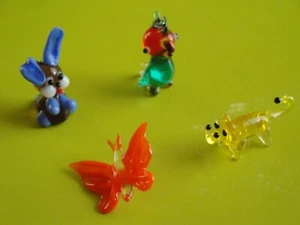 Gift Murano Glass Miniature Figurine Four Pack. - Picture 1 of 3