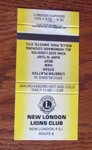 CUBIERTA DE LIBRO DE CERILLAS INTERNACIONAL CLUB DE LEONES: NUEVA LONDRES, PEI CUBIERTA DE CERILLAS VACÍA -C9 - Imagen 1 de 1