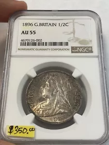 1896 Great Britain 1/2 Crown NGC - Picture 1 of 5