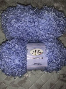 2 ~ Yarn Bee ~ Frosting ~ BALTIC CREAM light blue Fuzzy Yarn 4oz Each - Picture 1 of 6