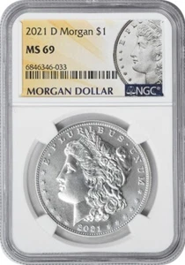 2021-D Morgan Silver Dollar MS69 NGC - Picture 1 of 2