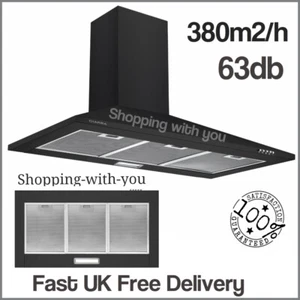 CIARRA 90Cm Black Chimney Cooker Hood 900Mm Range Hood Kitchen Extractor Fan - Picture 1 of 12