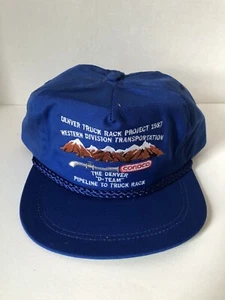 Vintage Conoco Denver Pipeline Truck Rack Project D Team 1987 Trucker Hat Blue - Picture 1 of 7