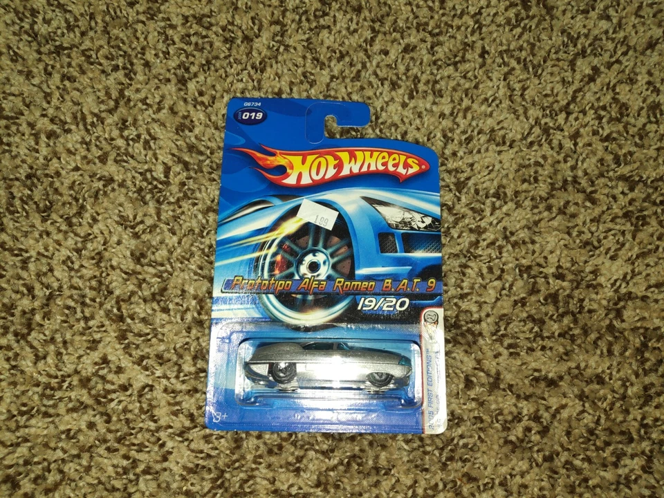 2005 Hot Wheels No19 первое издание PROTOTIPO ALPHA ROMEO B.A.T. 9 Серебряный 1/2 карты - Изображение 1 из 1
