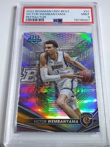 2023 Bowman University Victor Wembanyama Rookie #51 REFRACTOR RC - PSA 9 - Picture 1 of 3