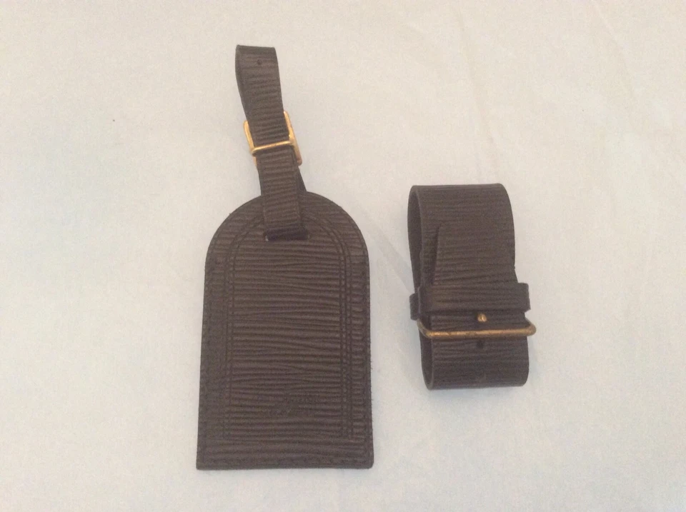 LOUIS VUITTON EPI Line STRAP HOLDER/Address Tag for KEEPALL/BANDOULIERE Black #5 - Image 1 of 3