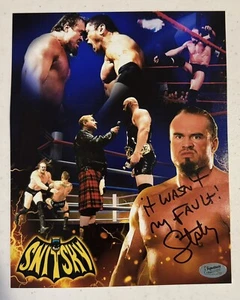 COLLAGE DE LUCHA LIBRE FIRMADO POR GENE SNITSKY 8x10 DE LA FIRMA PIPER ORTON BATISTA WWE - Imagen 1 de 4