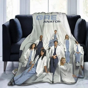 JooKrrix G-rey's A-natomy Flannel Fleece Blanket with Pompom Fringe 50x40 inch  - Picture 1 of 2