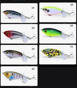 Whopper Plopper Fishing Lure Topwater Floating Double Propeller 65/80mm - Picture 1 of 15