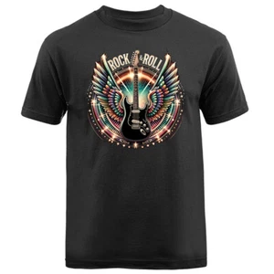 Rock & Roll Gitarre Flügel Rock Musik Band T-Shirt - Bild 1 von 17