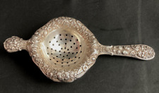 Sterling S. Kirk and son repousse  Tea Strainer #3 1930s