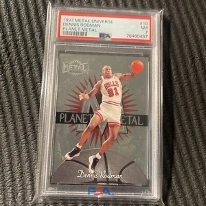 1997-98 DENNIS RODMAN Metal Universe 10 of 15 Planet Metal Chicago Bulls HOF - Picture 1 of 3