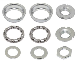 Lowrider Cruiser Bottom Bracket Set - 1 piece Crank - 5/16x9 24 TPI Silver - Picture 1 of 1