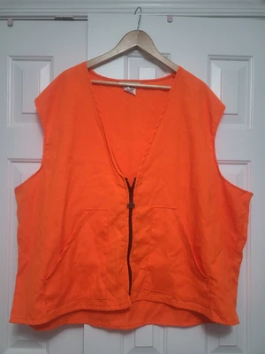 Vintage Walls Mens Size 3XL Regular Safety Blaze Orange Zip Up Hunting Vest EC - Image 1 of 4