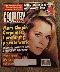 MARY CHAPIN CARPENTER PHOTO COVERS  1996 Weekly “Private World” INTERVIEW - Picture 1 of 4