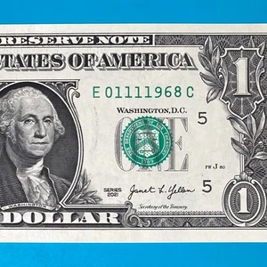 January 11, 1968 (E 01111968 C) BIRTHDAY $1 One Dollar Bill *UNC* - Picture 1 of 4