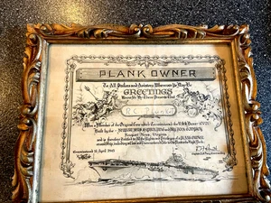 WW2 Era Plank Owner's Certificate Document USS Boxer, April 16, 1945 - Picture 1 of 6