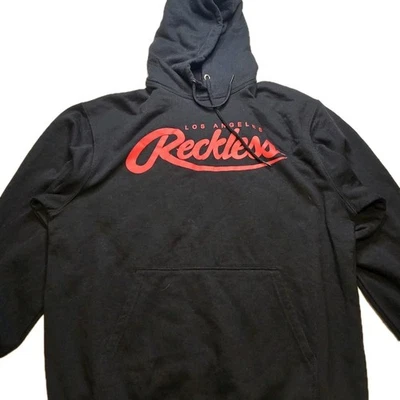 Sudadera con Capucha Young & Reckless Negra y Roja Los Ángeles Talla Grande *NUEVA SIN ETIQUETAS* Foto 1 de 4