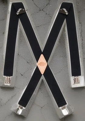 Vintage Dickies Mens Suspenders X-Back Clip Suspenders 1.5" Adjustable Silver - Image 1 of 4