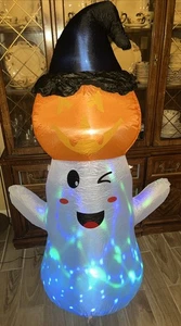 Cappello strega fantasma zucca Halloween gonfiabile gonfiabile illuminato 5 piedi scatola aperta - Foto 1 di 8