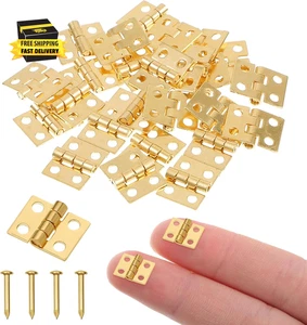 24Pcs 10 X 8Mm Mini Dollhouse Hinges 180 Degree Tiny Hinges for Miniature Furnit - Picture 1 of 9