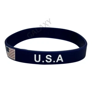 USA Bracelet / United States of America Flag Silicone Rubber Bracelet - Picture 1 of 2