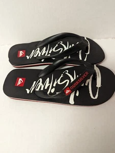 NWOT Boys Youth Quicksilver Black Beach Flip Flops Sz 2 - Picture 1 of 6