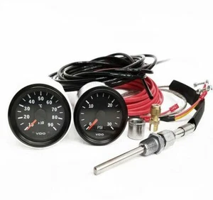 VDO EGT Pyro Gauge Kit +VDO 52mm 150077011 30-PSI Boost Gauge inc Line Kit - Picture 1 of 3
