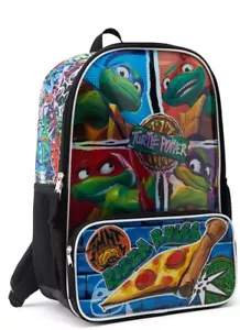 Mochila Teenage Mutant Ninja Turtles reglas de pizza Turtle Power 17” TMNT - Imagen 1 de 4