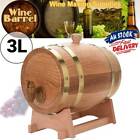 3l Oak Timber Wooden Wine Barrel Beer Whiskey Rum Brewing Port Kegs + Stand Au