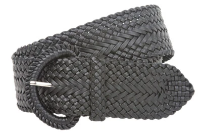 2 Inch Wide Hand Made Soft Metallic Woven Braided Round Belt - Image 1 of 4